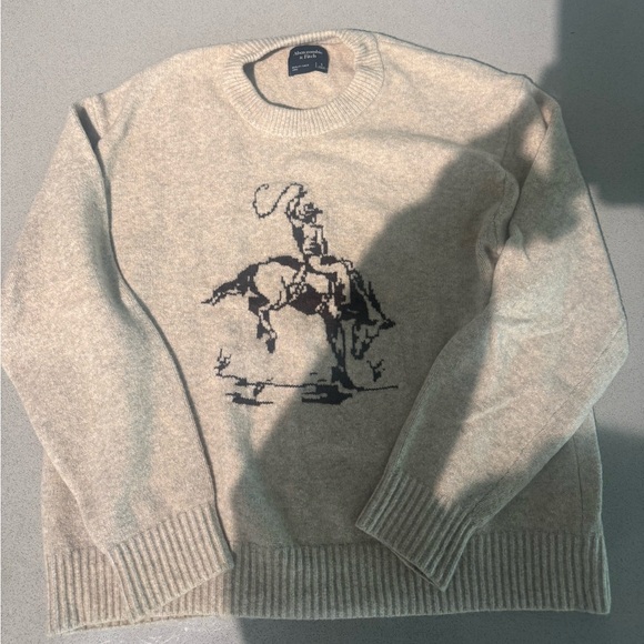 Abercrombie & Fitch Other - Abercrombie & Fitch Beige Cowboy Crewneck Sweater